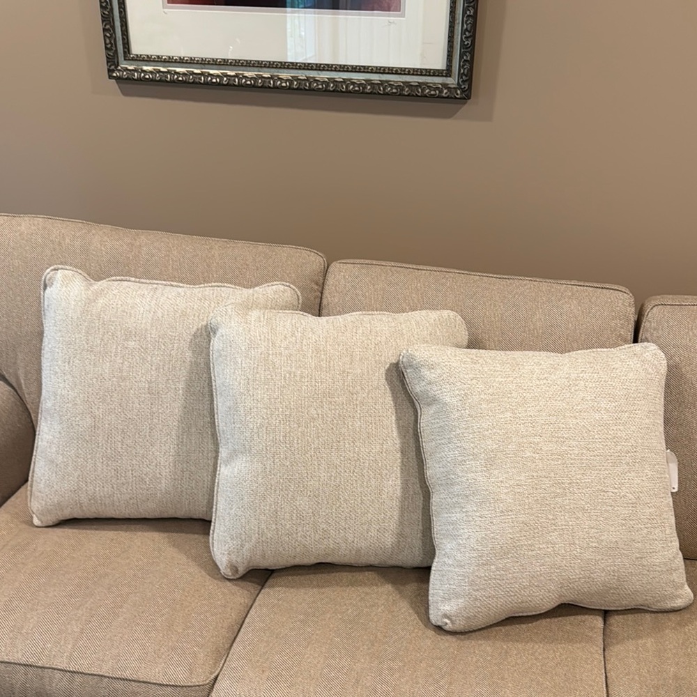 Elegant Cream Throw Pillows 18 x 18 new with tag